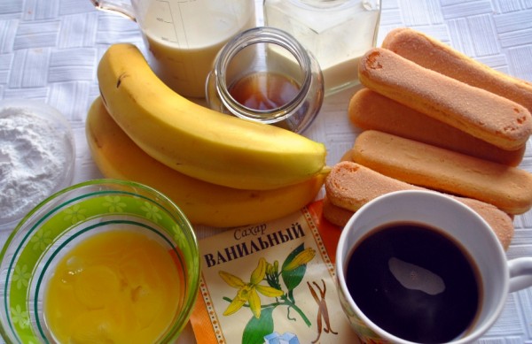 Ингредиенты для кофейно-бананового десерта